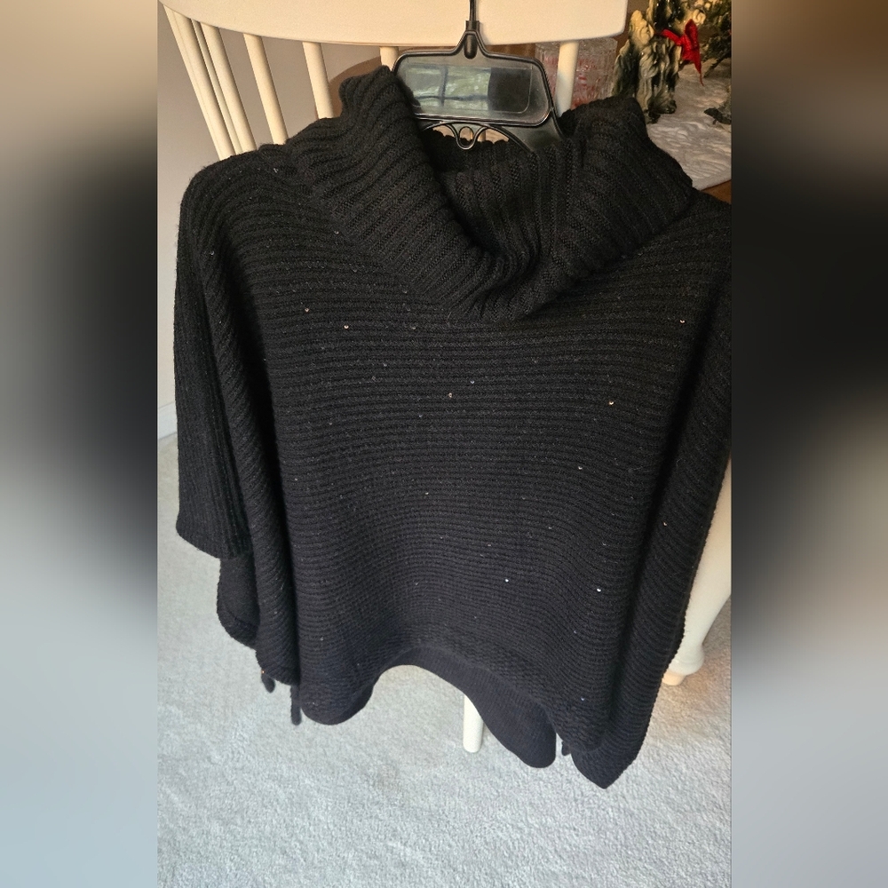 Poncho Sweater W/ Sequins